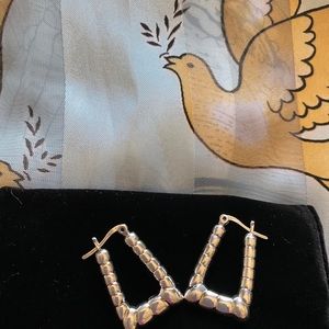 Sterling silver rope squared earrings 6.82 gram